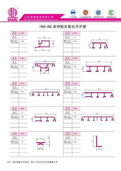 HM-ML系列鋁木復合平開窗